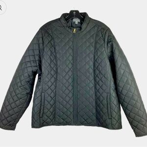 Kim Rogers Extra Large Gray Women's Puffer Quilted Jacket with Collar SALE